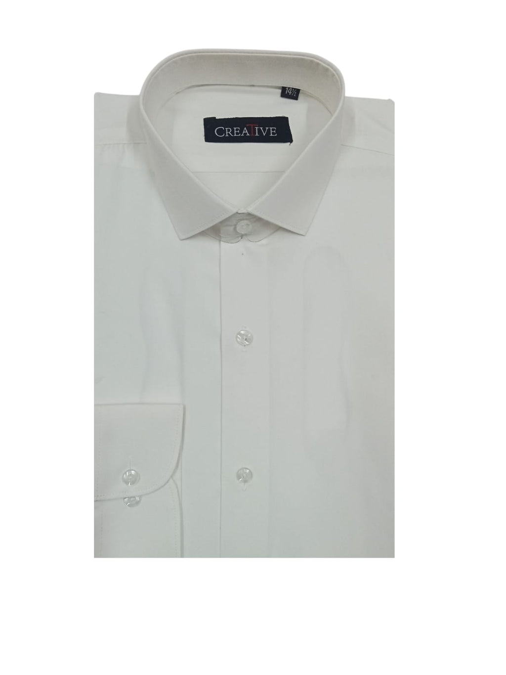 CREATIVE Crisp Off White Classic Cotton Shirt