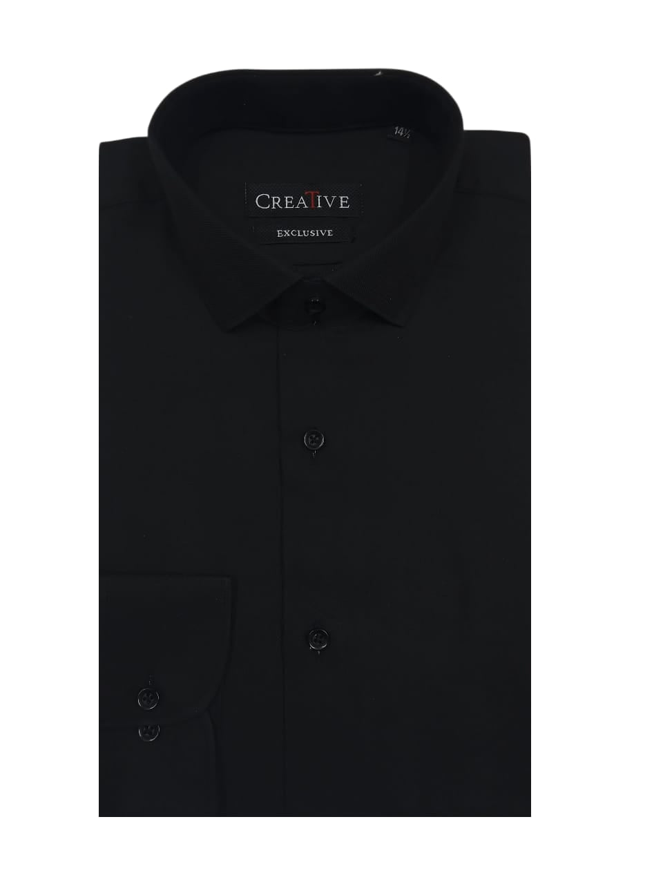 CREATIVE EXCLUSIVE, Jet Black Classic Dress Shirt (Cross Rod Self-Textured)