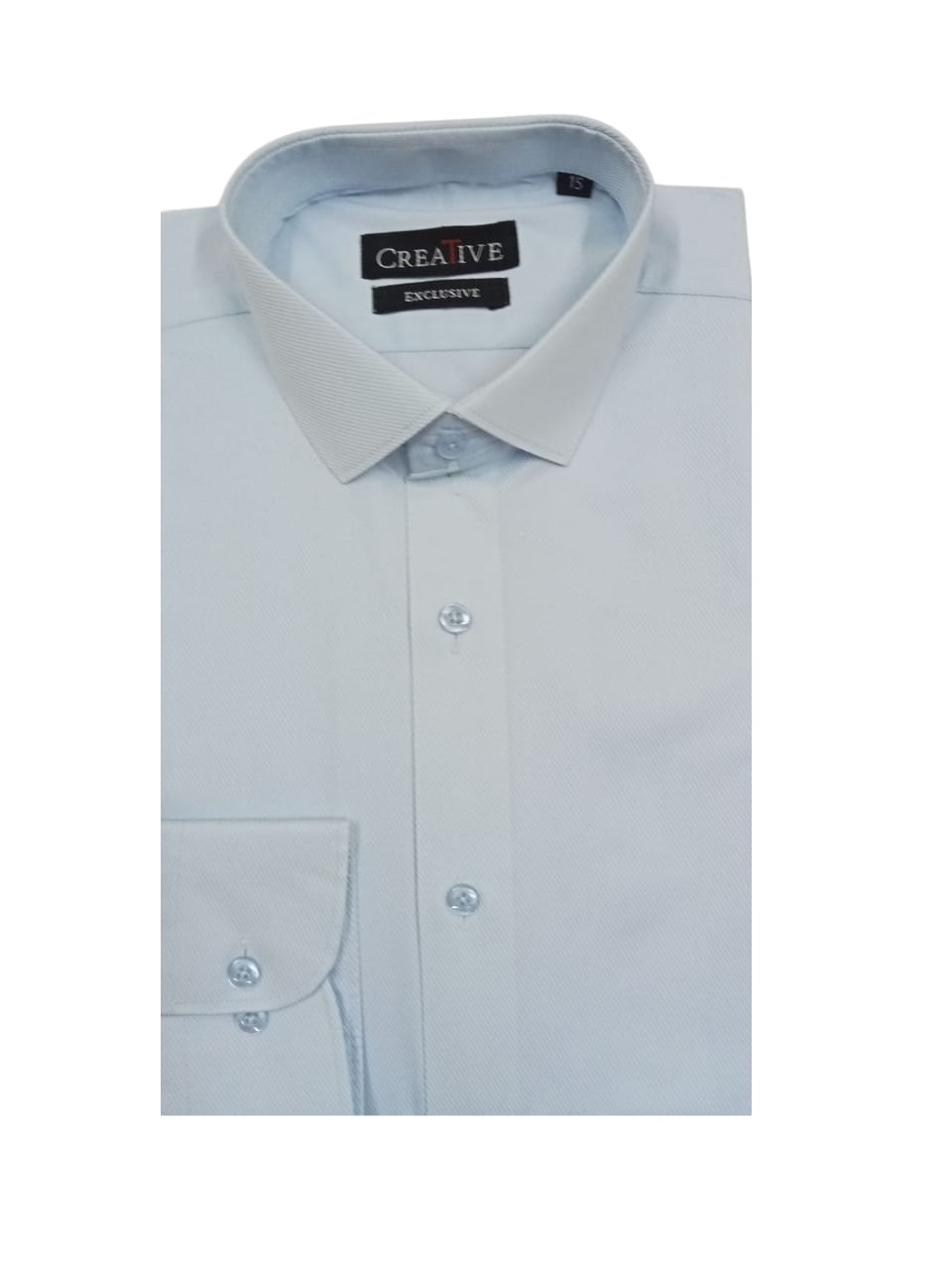 CREATIVE EXCLUSIVE Ice Blue Dress Shirt. (Cross Rod Self-Textured)