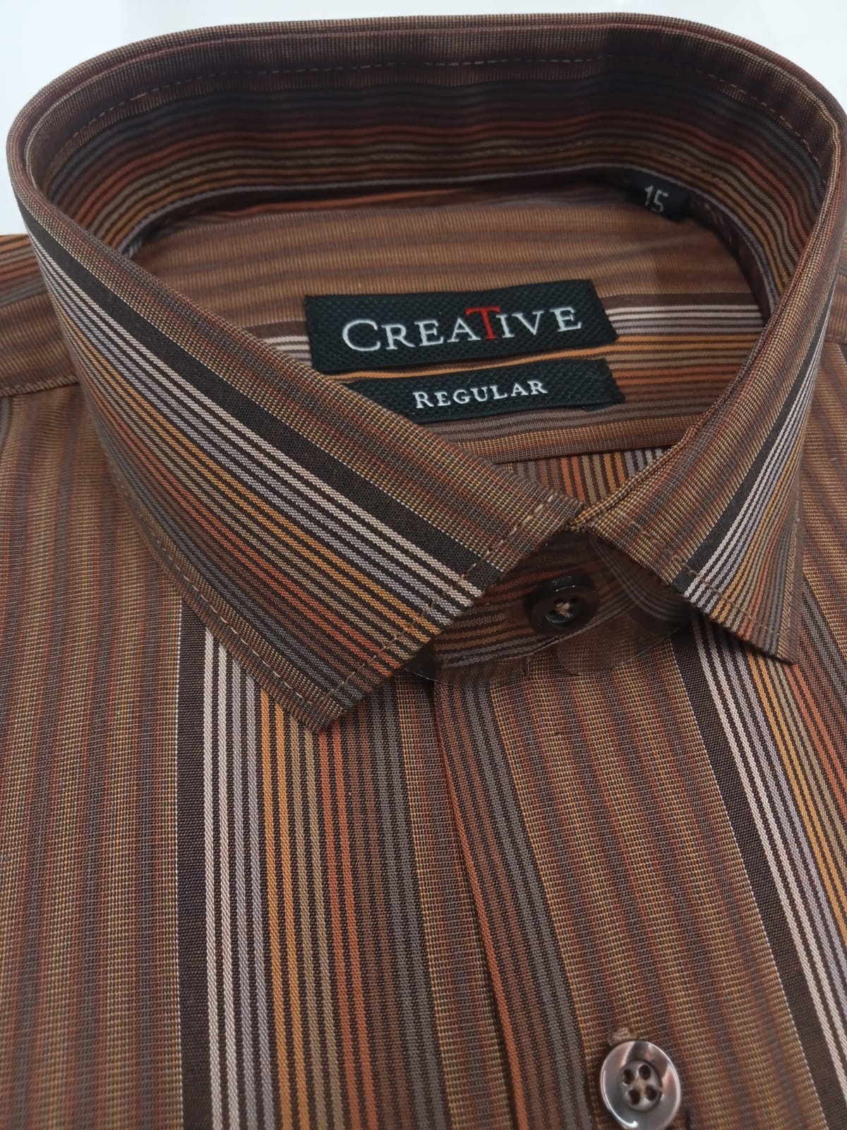 CREATIVE 'Autumn Harvest' Striped Cotton Shirt