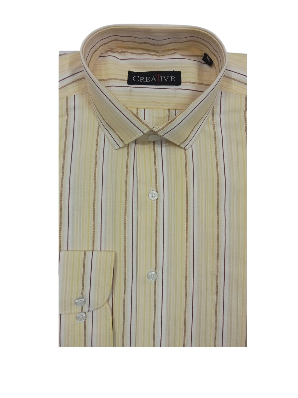CREATIVE 'Citrus Breeze' Striped Cotton Shirt