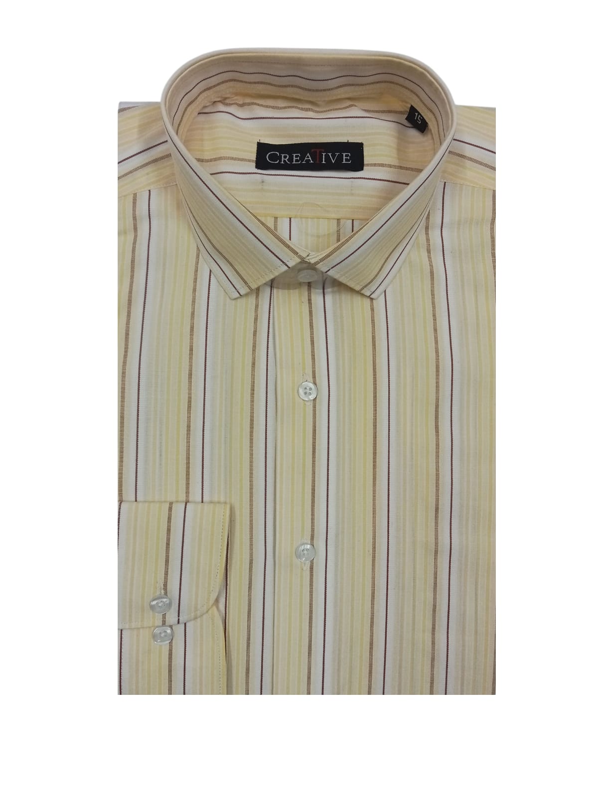 CREATIVE 'Citrus Breeze' Striped Cotton Shirt