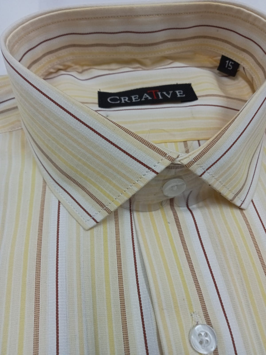 CREATIVE 'Citrus Breeze' Striped Cotton Shirt