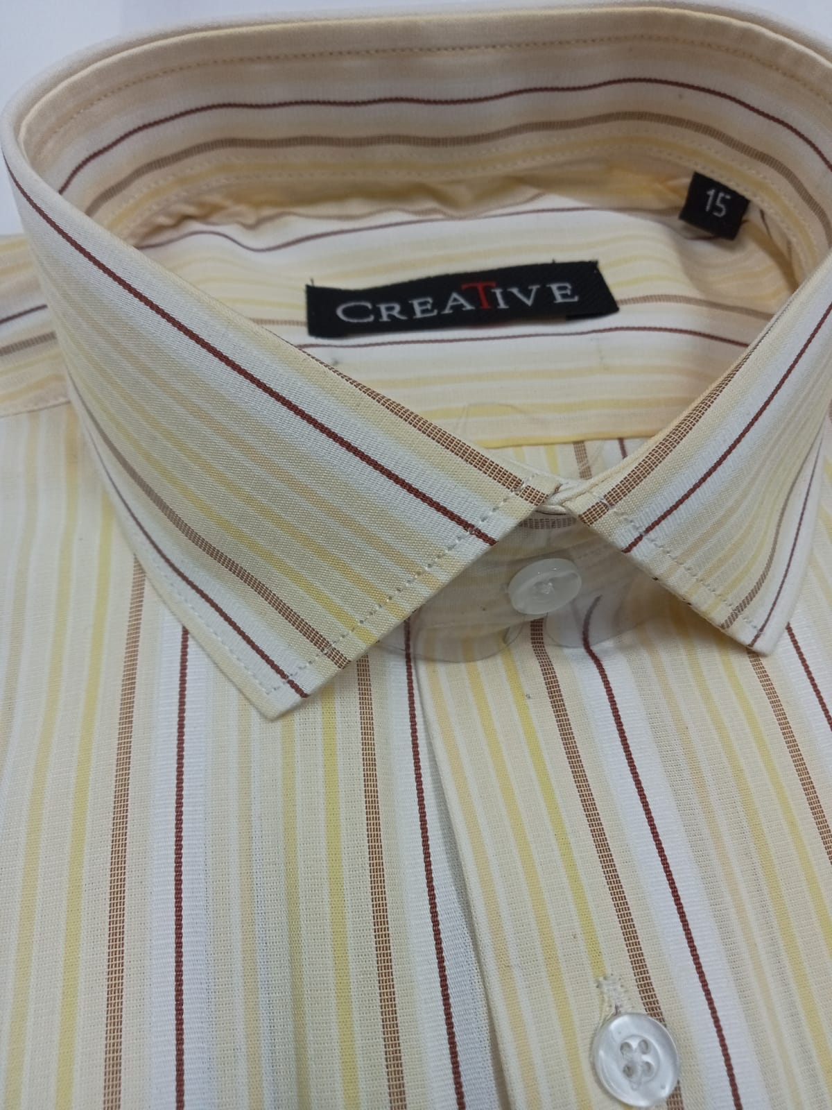 CREATIVE 'Citrus Breeze' Striped Cotton Shirt