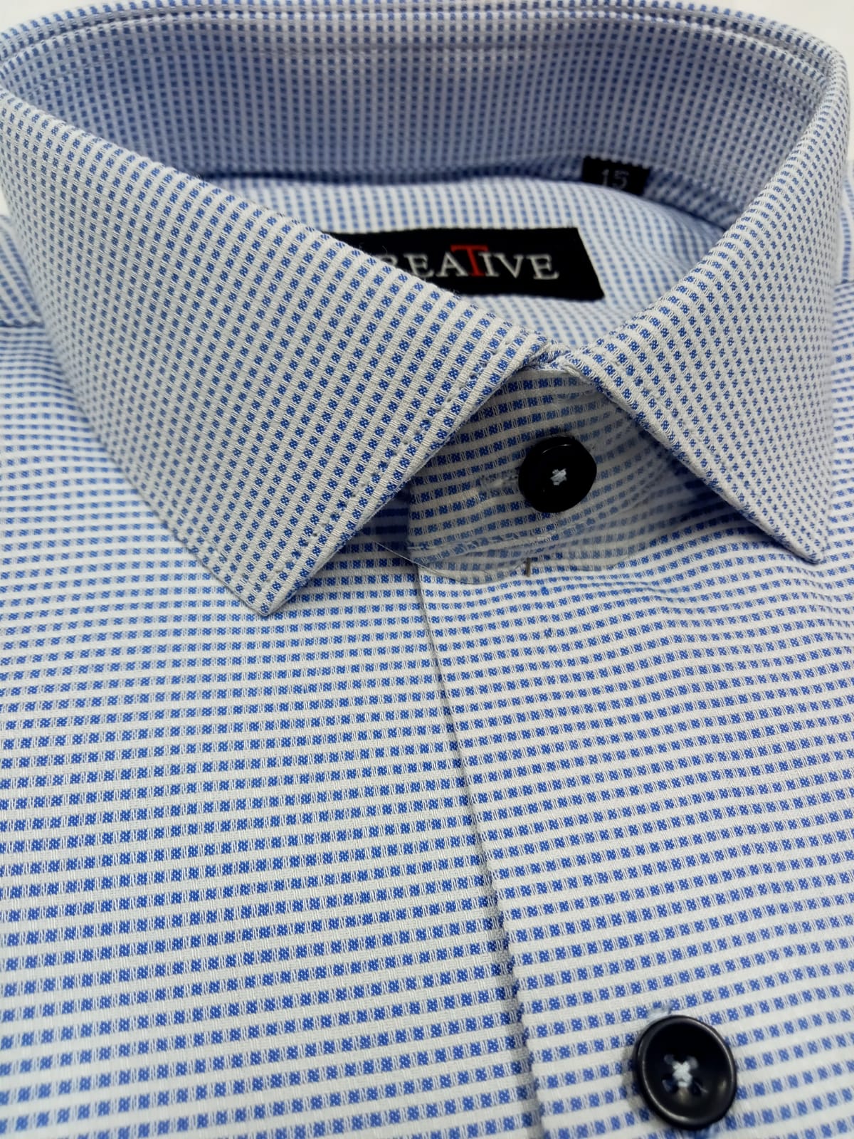 CREATIVE 'Skyline Micro-Check' Textured Cotton Shirt