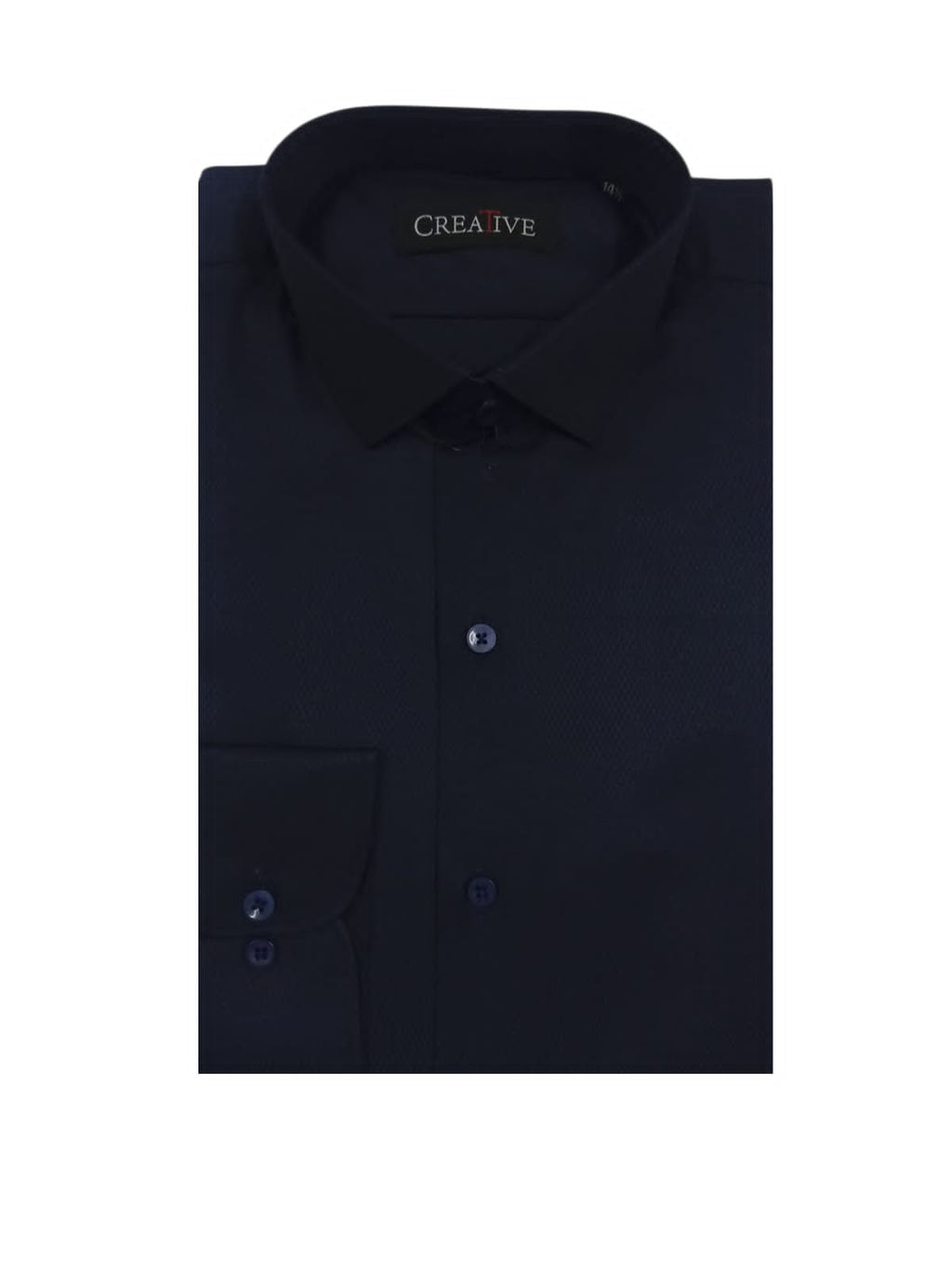 CREATIVE 'Navy Diamond Weave' Cotton Shirt