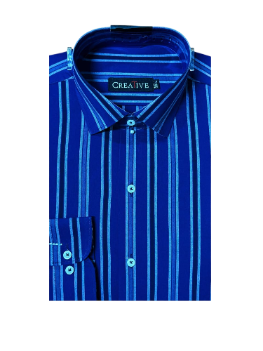 Midnight Mariner Stripe' Classic Cotton Shirt