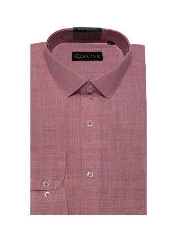 Cranberry Grid Chambray Weave Cotton Shirt