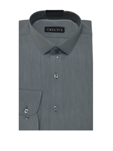 Mist Gray Chambray Weave Cotton Shirt