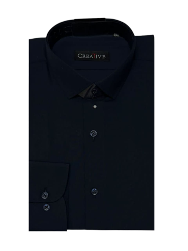 Midnight Blue Solid Cotton Shirt