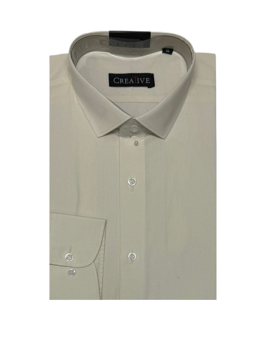 Ivory Cream Solid Cotton Shirt