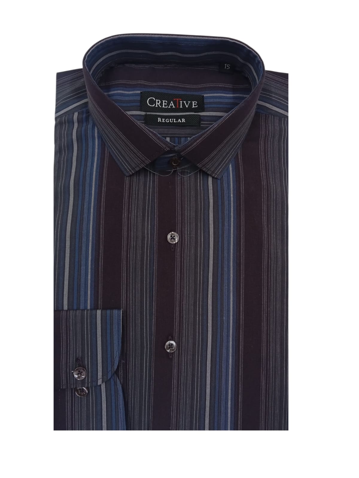 CREATIVE 'Aubergine Skyline' Striped Cotton Shirt