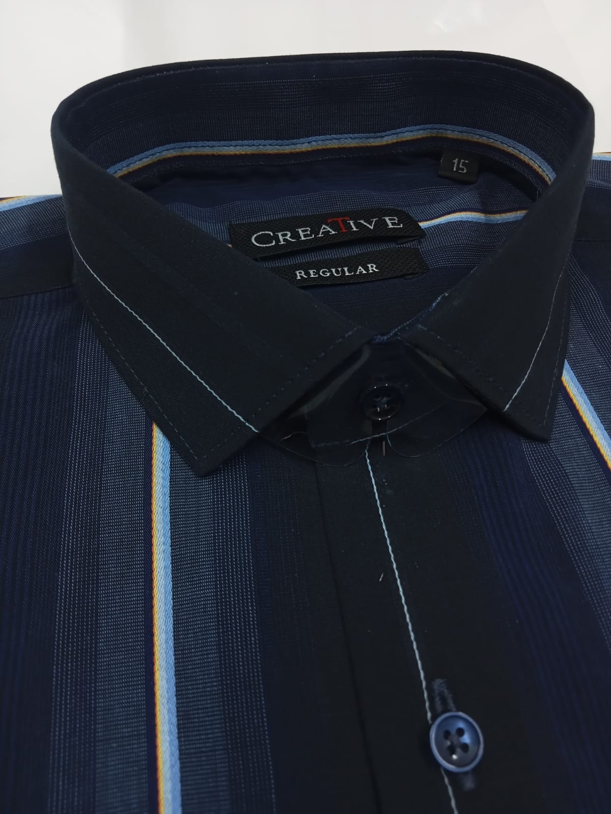 The CREATIVE 'Midnight Flash' Striped Cotton Shirt