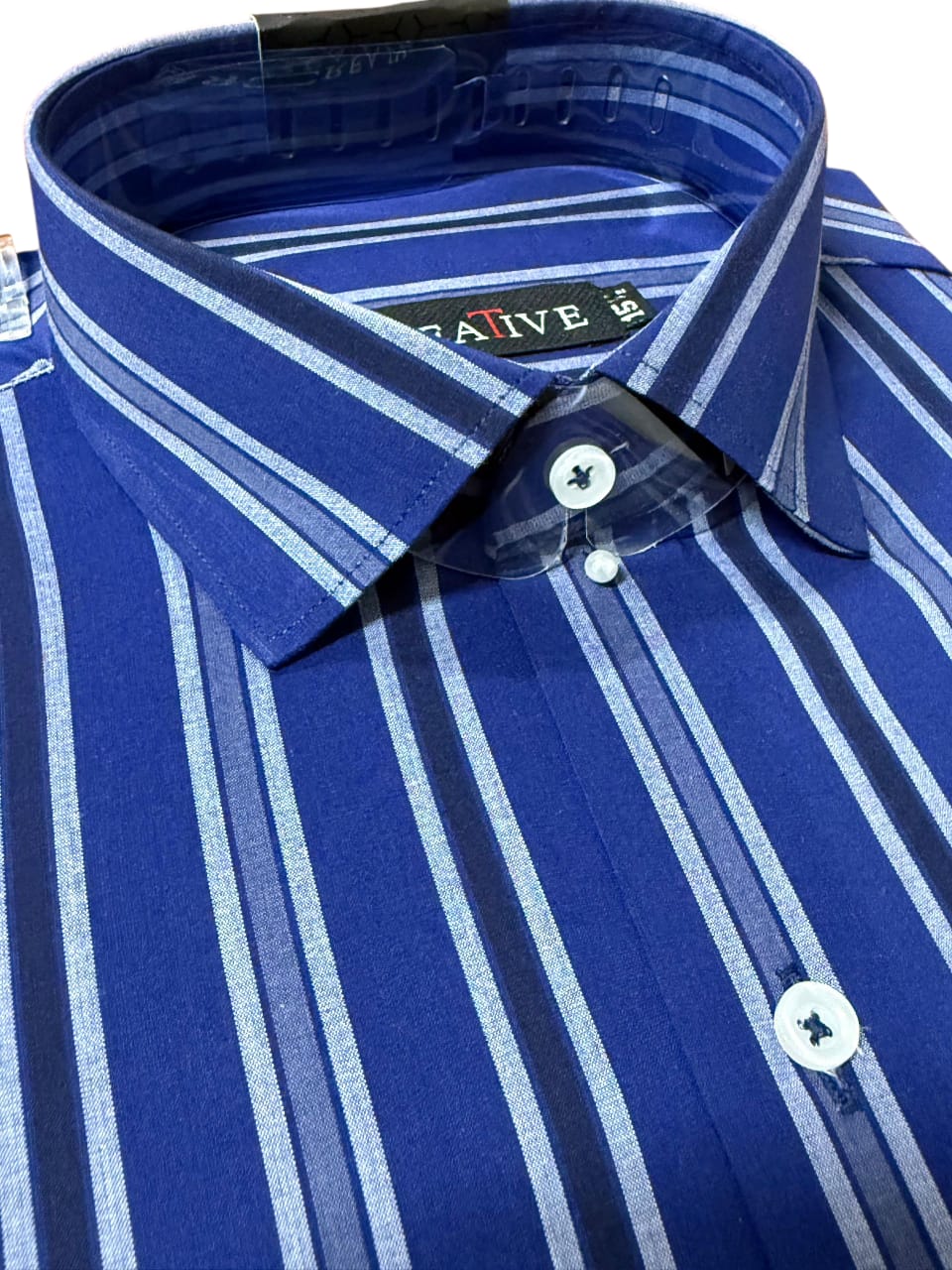 Midnight Mariner Stripe' Classic Cotton Shirt