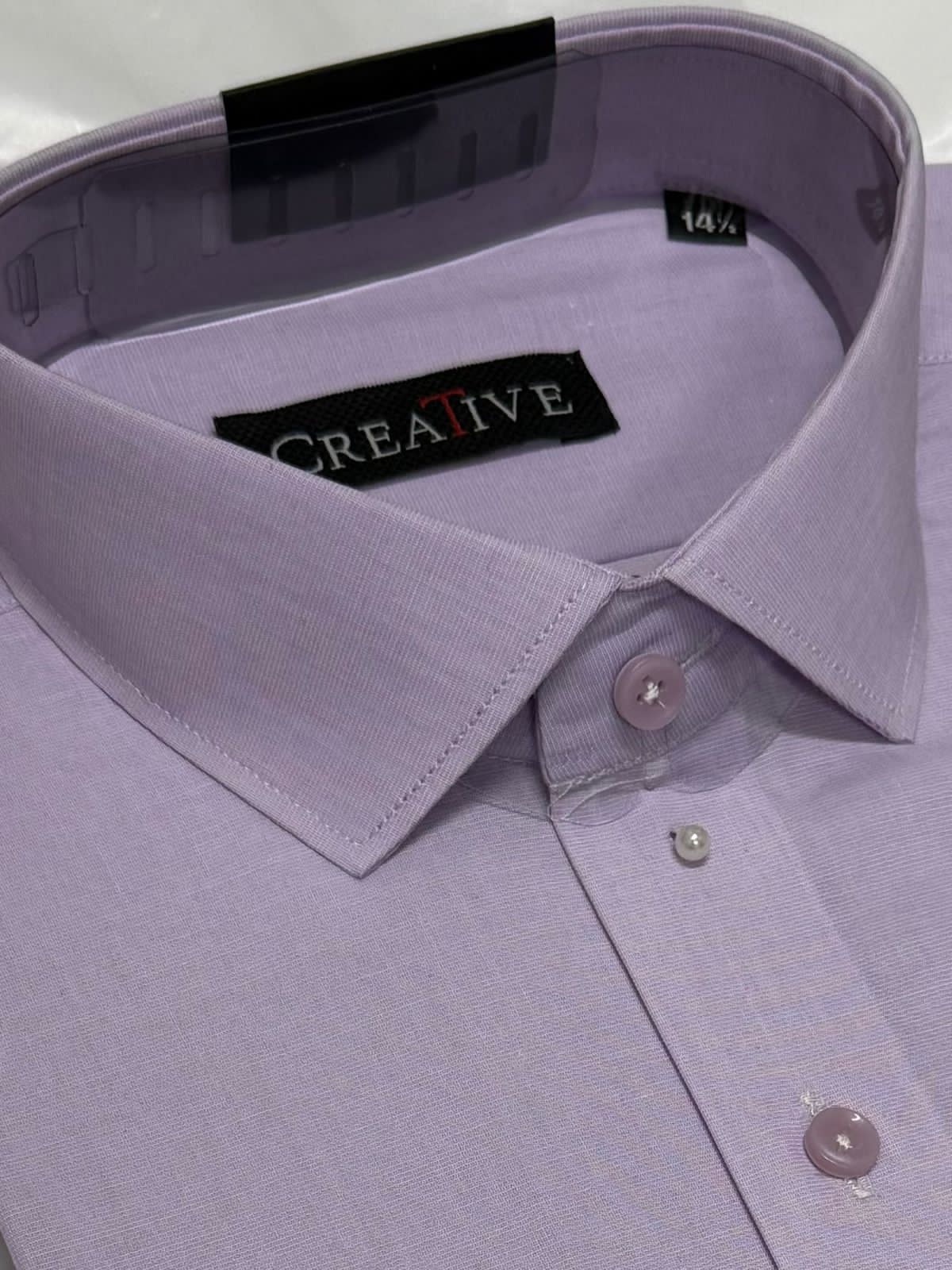 Lavender Cloud, Solid Cotton Shirt