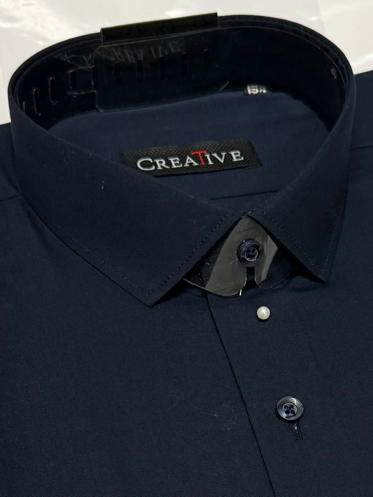 Midnight Blue Solid Cotton Shirt