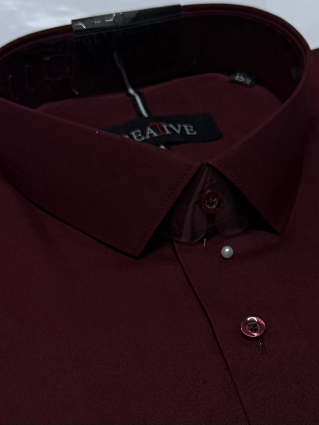 Wine Burgundy, Solid Cotton Shirt