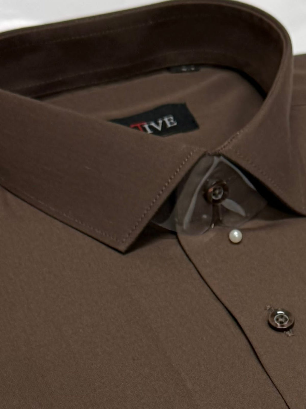 Chocolate Brown Solid Cotton Shirt